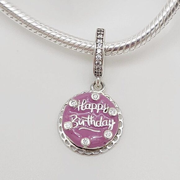 Pandora Pink Birthday Cake Dangle Charm - Picture 1 of 5